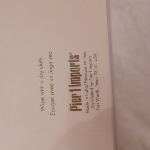 Pier 1 Imports Napkin Ring Holders 8 Square White Mesh Gold Pearl Holiday - Picture 7 of 10